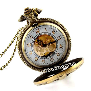 Retro Spine Ribs Pocket Watch Steampunk Genuine Bronze