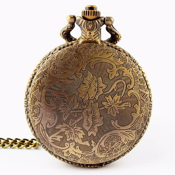 Retro Spine Ribs Pocket Watch Steampunk Genuine Bronze