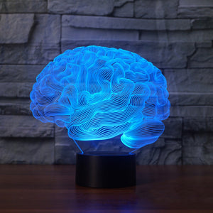 Brain Shape 3D Illusion Lamp & Mood Light 7 Color