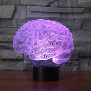 Brain Shape 3D Illusion Lamp & Mood Light 7 Color