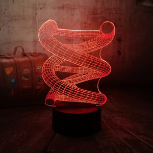 Creative 3D DNA USB LED Lamp 7 Colors Changing Light