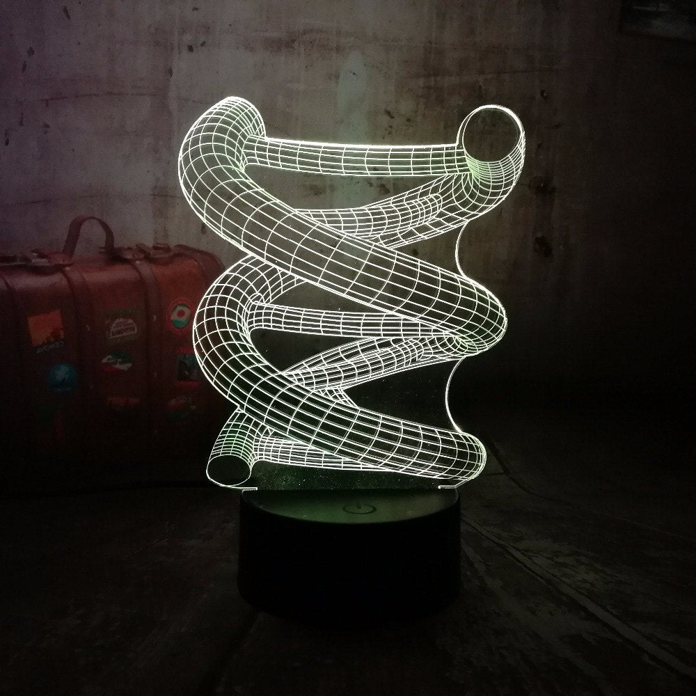 Creative 3D DNA USB LED Lamp 7 Colors Changing Light