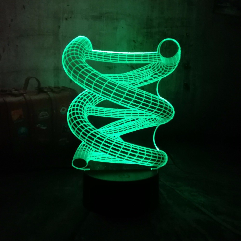 Creative 3D DNA USB LED Lamp 7 Colors Changing Light