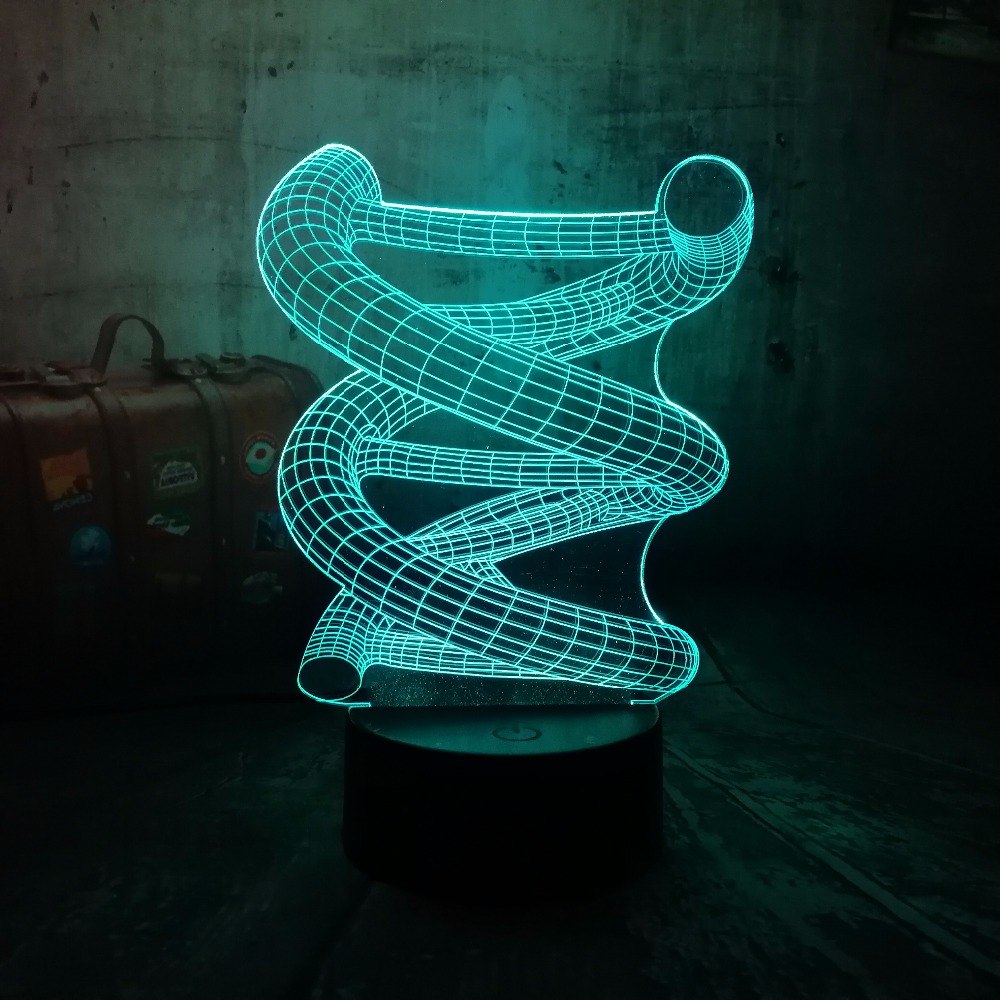 Creative 3D DNA USB LED Lamp 7 Colors Changing Light