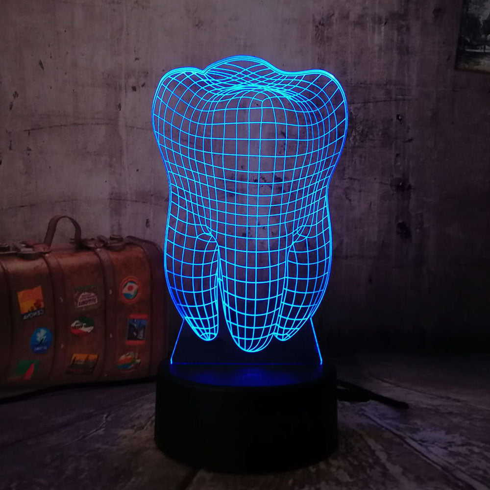 New 3D Tooth Teeth LED Night Light Colorful