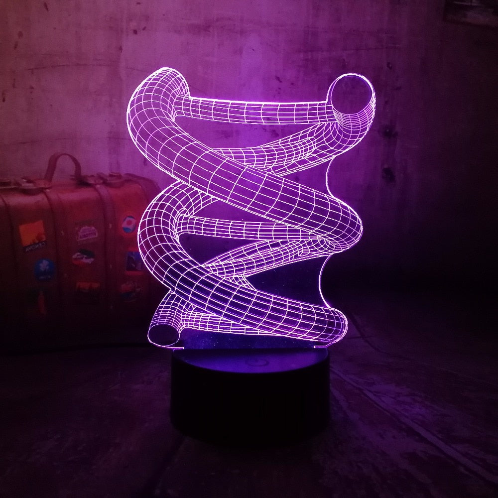 Creative 3D DNA USB LED Lamp 7 Colors Changing Light